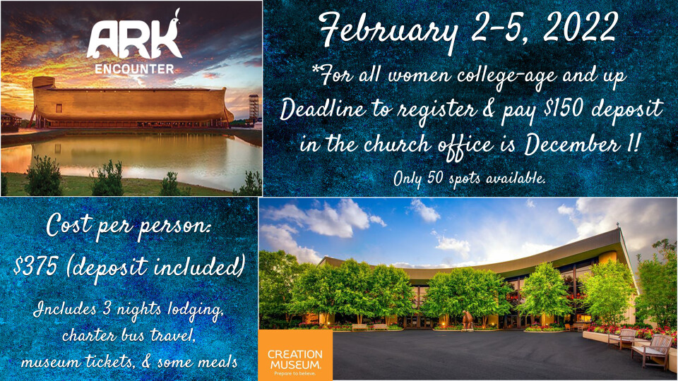Women's Ministry: Ark Encounter Trip